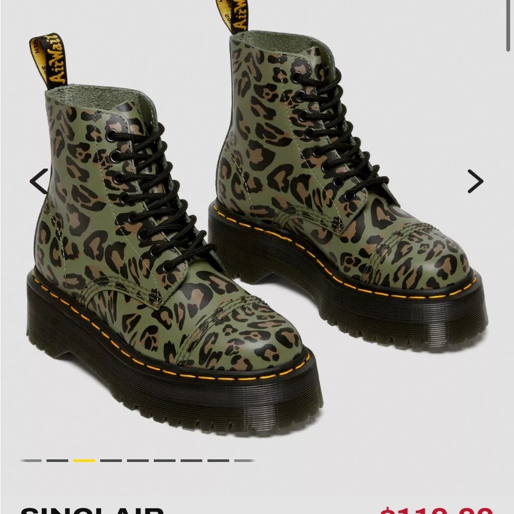 Sinclair Distorted Leopard Print Platform Doc Mar… - image 6